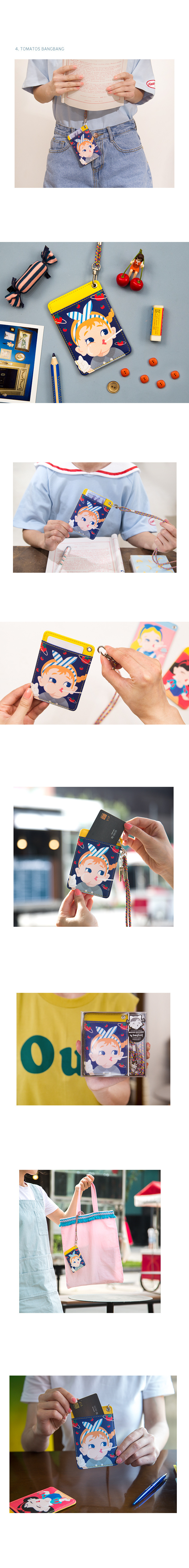 Bentoy dính với clip hoạt hình cô gái dễ thương thẻ cá nhân gói thẻ xe buýt - Chủ thẻ ví đựng thẻ mini