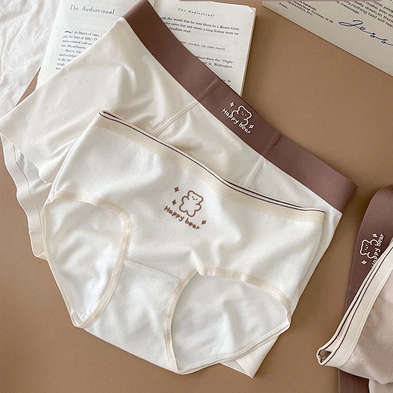 Little Bear Biscuit * German Velvet Brushed Cotton Couple's Underwear, Large Size, Comfortable Ribbed Pure Cotton Crotch, Mid-Waist, One for Men and One for Women