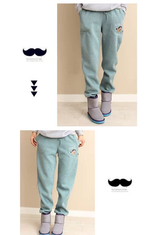Quần cashmere cashmere cộng với quần nhung dày, quần bảo vệ mùa thu và mùa đông quần lỏng lẻo phiên bản Hàn Quốc cộng với quần thể thao cỡ lớn chất béo các kiểu quần nữ đẹp