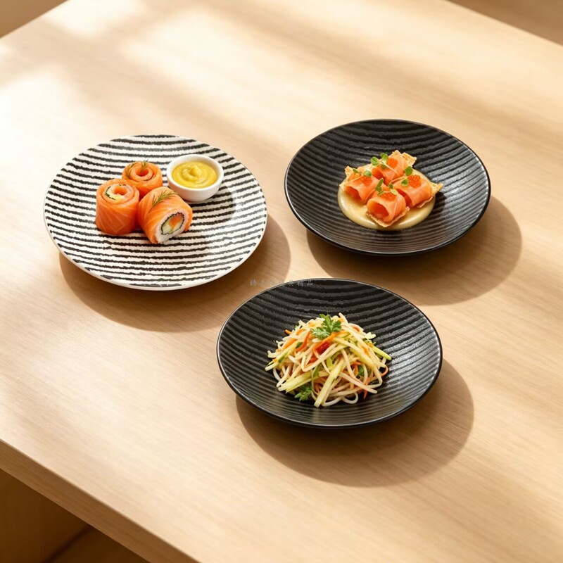 Lu's High-Temperature Ceramic Bowls and Plates, Stylish Hotel Tableware, Non-Toxic, Lead-Free, Cadmium-Free, No Animal Bone Meal, Lu Sheng Tableware Plates