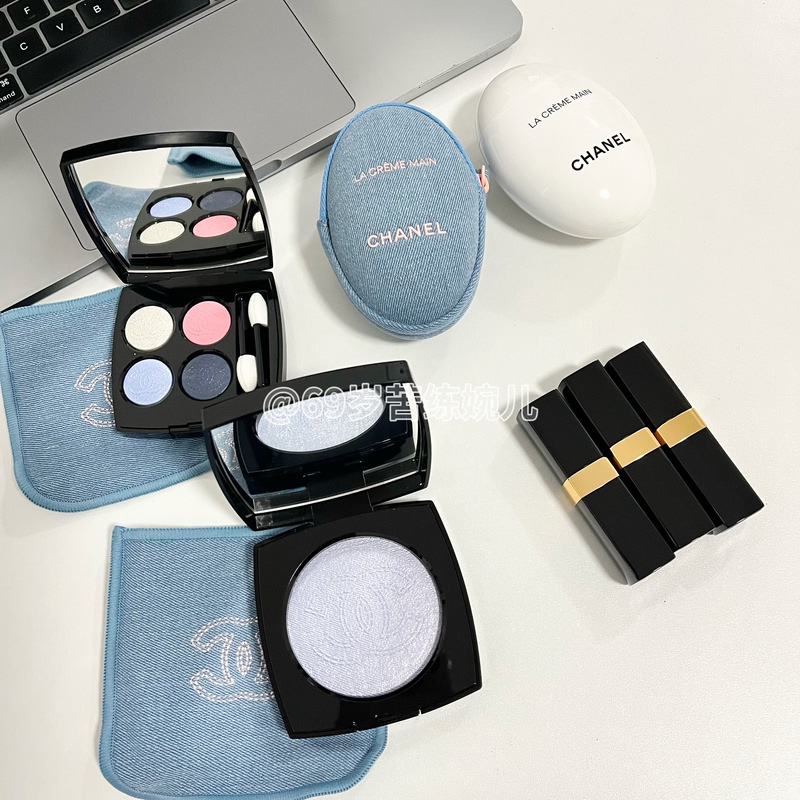 Chanel 26 Spring Denim Limited Edition Highlighter Eyeshadow Lipstick 286/290/288 Hand Cream