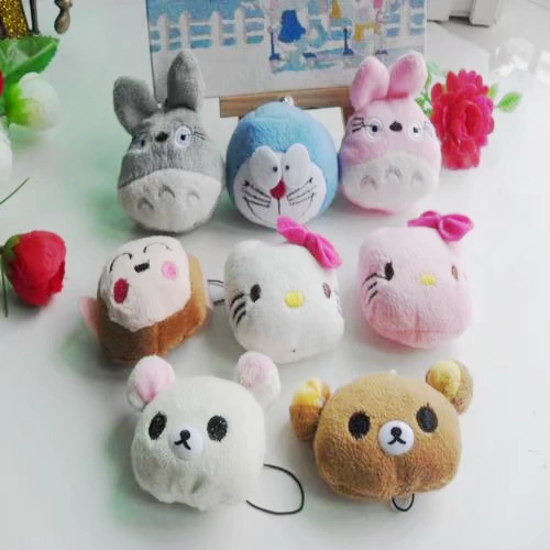 Đồ chơi sang trọng động vật đầu búp bê mặt dây chuyền điện thoại di động vật liệu hoạt hình bó hoa đám cưới tung món quà nhỏ phụ kiện trang sức - Phụ kiện chăm sóc mắt