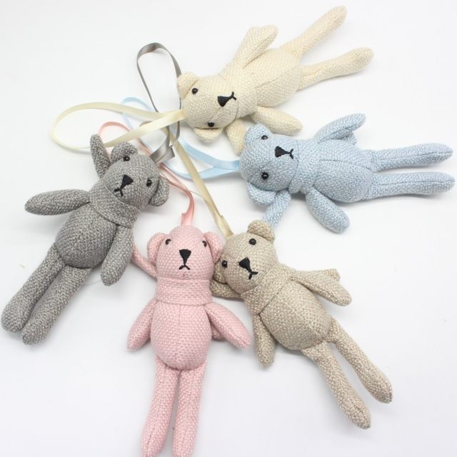 Burlap teddy bear doll ຂາຍາວ scarf bear bag pendant diy creative keychain plush toy bunny