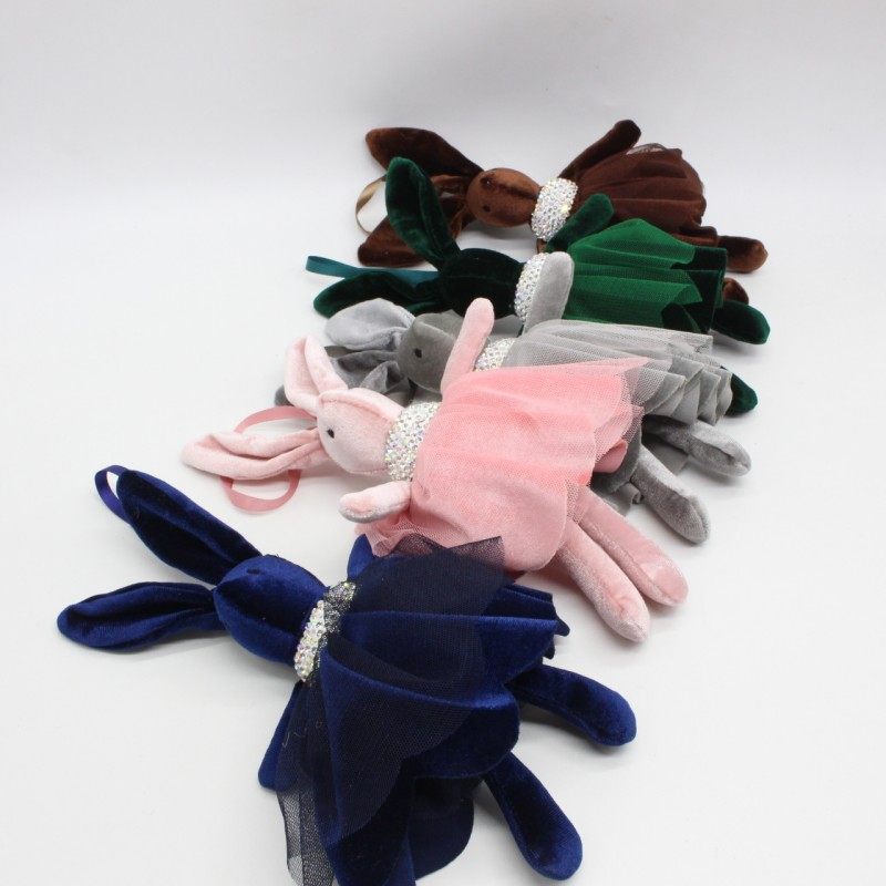 包邮镶钻许愿兔公仔汽车钥匙扣 韩国绒蕾丝纱裙兔包挂件 创意礼品详情5