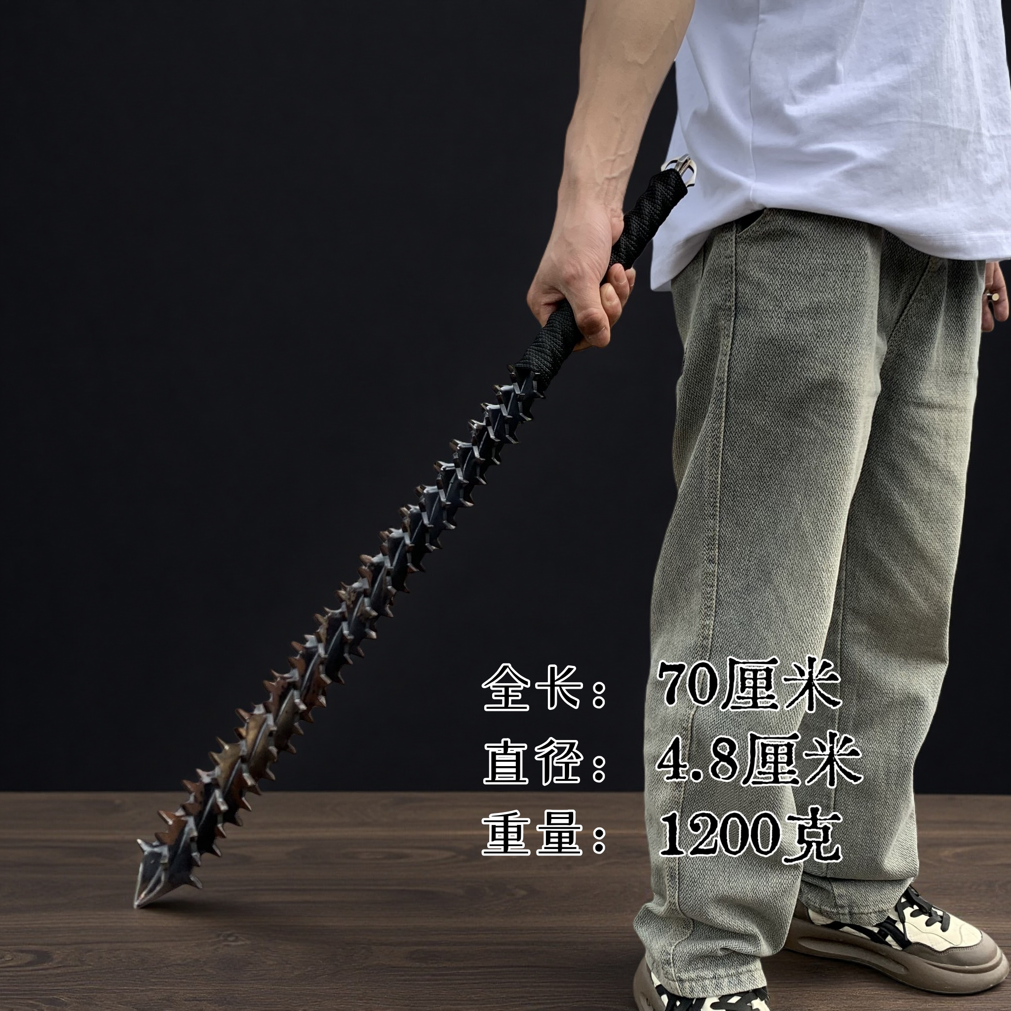 手工锻打钢鞭龙泉高锰钢精钢一体锻打棍棒狼牙棒,防身收藏两不误!-更多武术装备-淘宝好物网