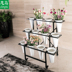 Zhongma / 忠 Cửa hàng hoa khung hoa ống giữ sắt rèn nhiều lớp hoa di động đứng trưng bày hoa lan - Kệ kệ trang trí phòng khách Kệ
