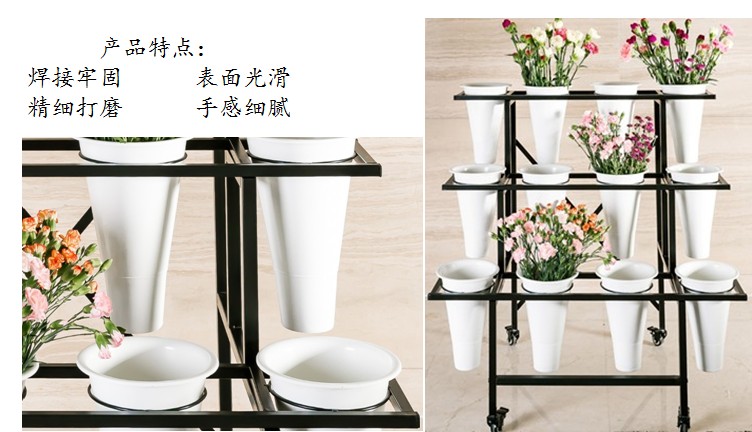 Zhongma / 忠 Cửa hàng hoa khung hoa ống giữ sắt rèn nhiều lớp hoa di động đứng trưng bày hoa lan - Kệ kệ trang trí phòng khách