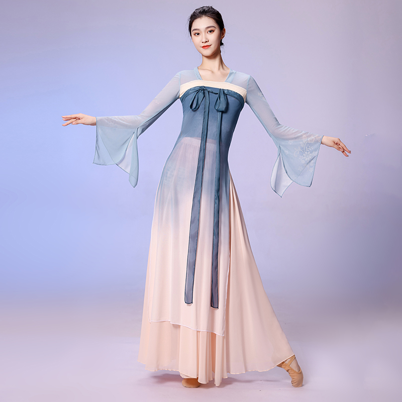 Classical Dance Dance Suit Woman Han Tangzi Breasted With Body Rhyme With a Elegant Dress Chinese Dance Costume-Taobao