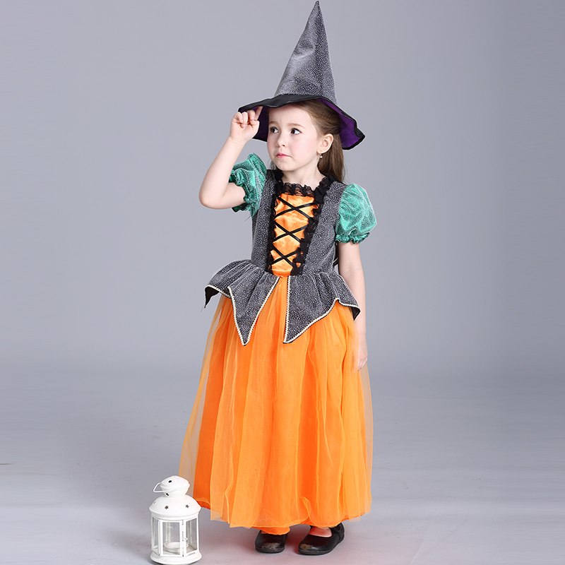 Halloween trang phục trẻ em cosplay phù thủy hóa trang phù thủy hiệu suất quần áo cô gái công chúa váy đầm quần áo bé trai 1 tuổi