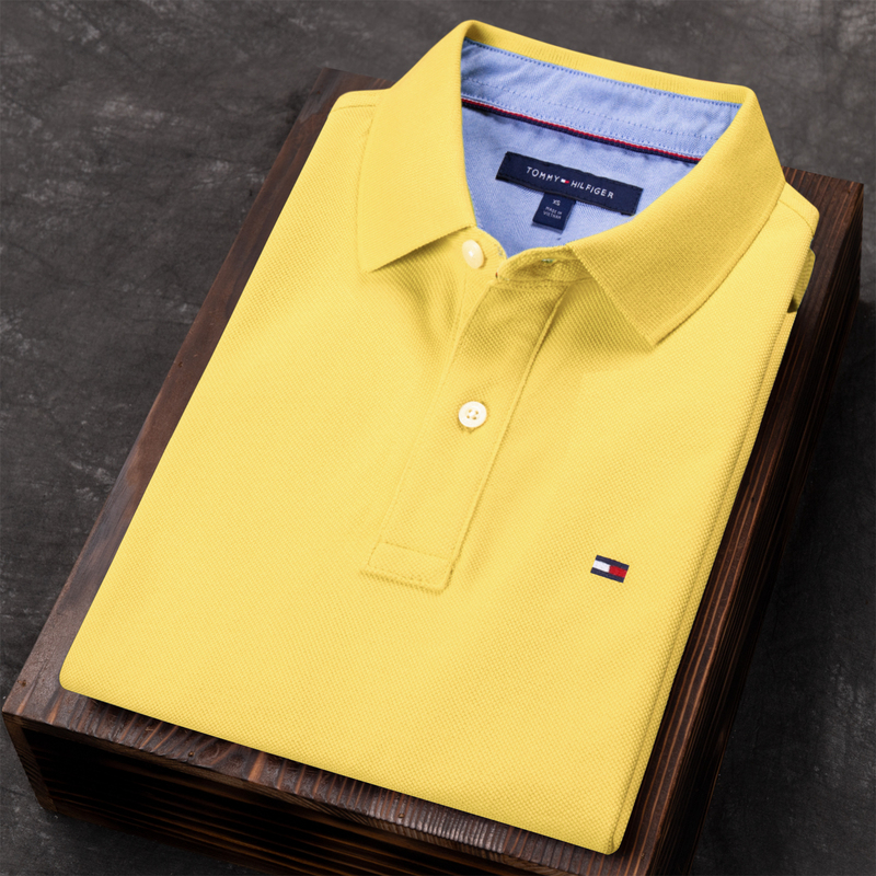 Authentic Tommy Polo Shirt Short-Sleeved Men's Lapel Pure Cotton 2026 New Summer Casual Embroidered Versatile T-Shirt