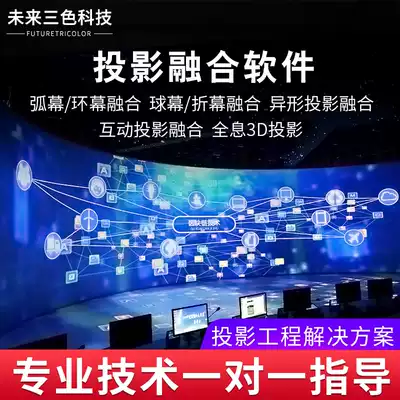 1-16 Multi-channel projection fusion software system splicing processor Ring arc ring screen desktop edge fusion device