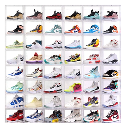 20-Pack Aj Shoe Box Shoe Storage Box Transparent Space-Saving Sneaker Anti-Oxidation Plastic Shoe Cabinet for Home Use Fully Transparent