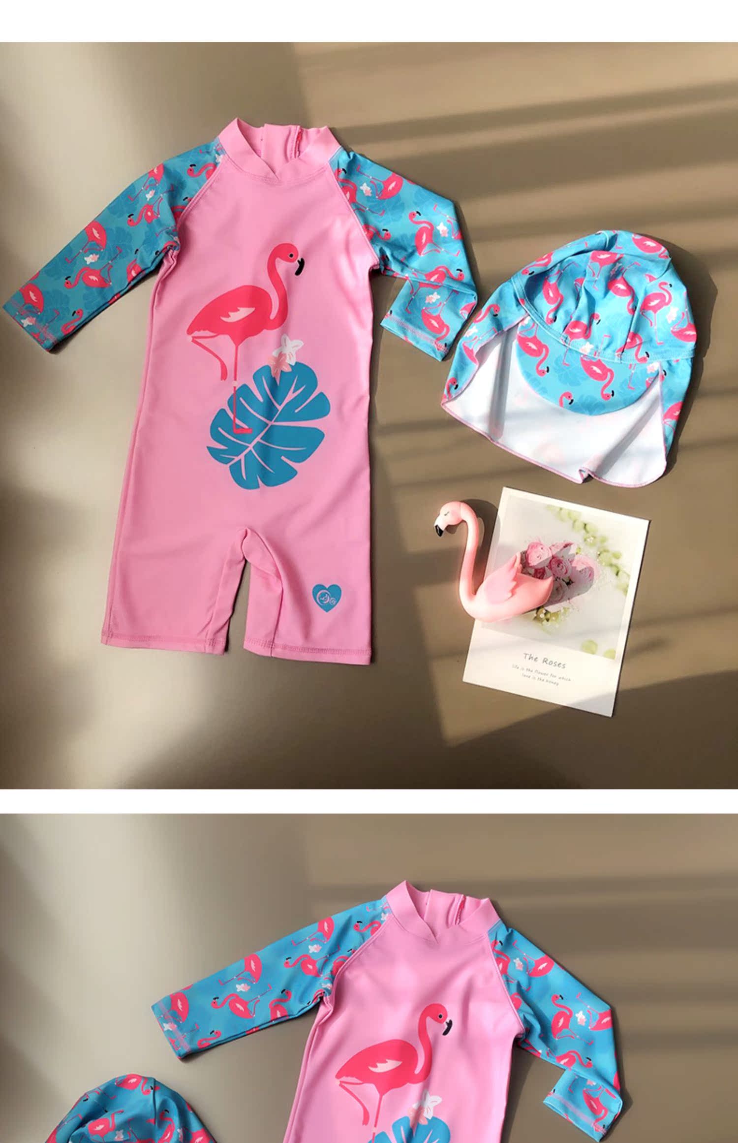 2019 trẻ em mới đồ bơi bé gái cô gái nhỏ cô gái đồ bơi cô gái Xiêm flamingo sun lướt quần áo phù hợp - Bộ đồ bơi của Kid áo bơi cho bé gái