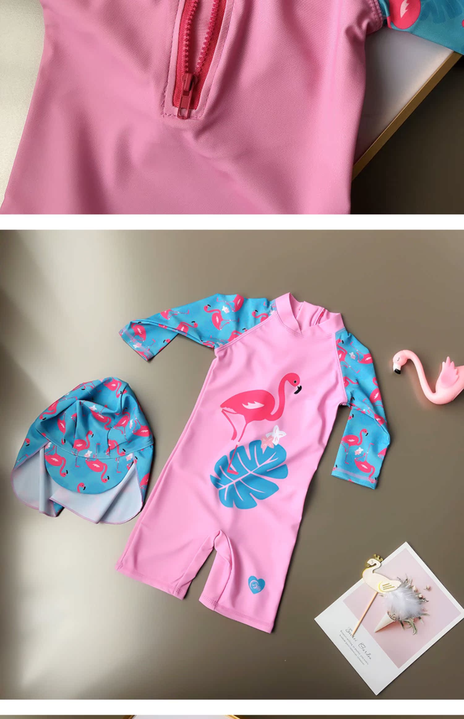 2019 trẻ em mới đồ bơi bé gái cô gái nhỏ cô gái đồ bơi cô gái Xiêm flamingo sun lướt quần áo phù hợp - Bộ đồ bơi của Kid áo bơi cho bé gái