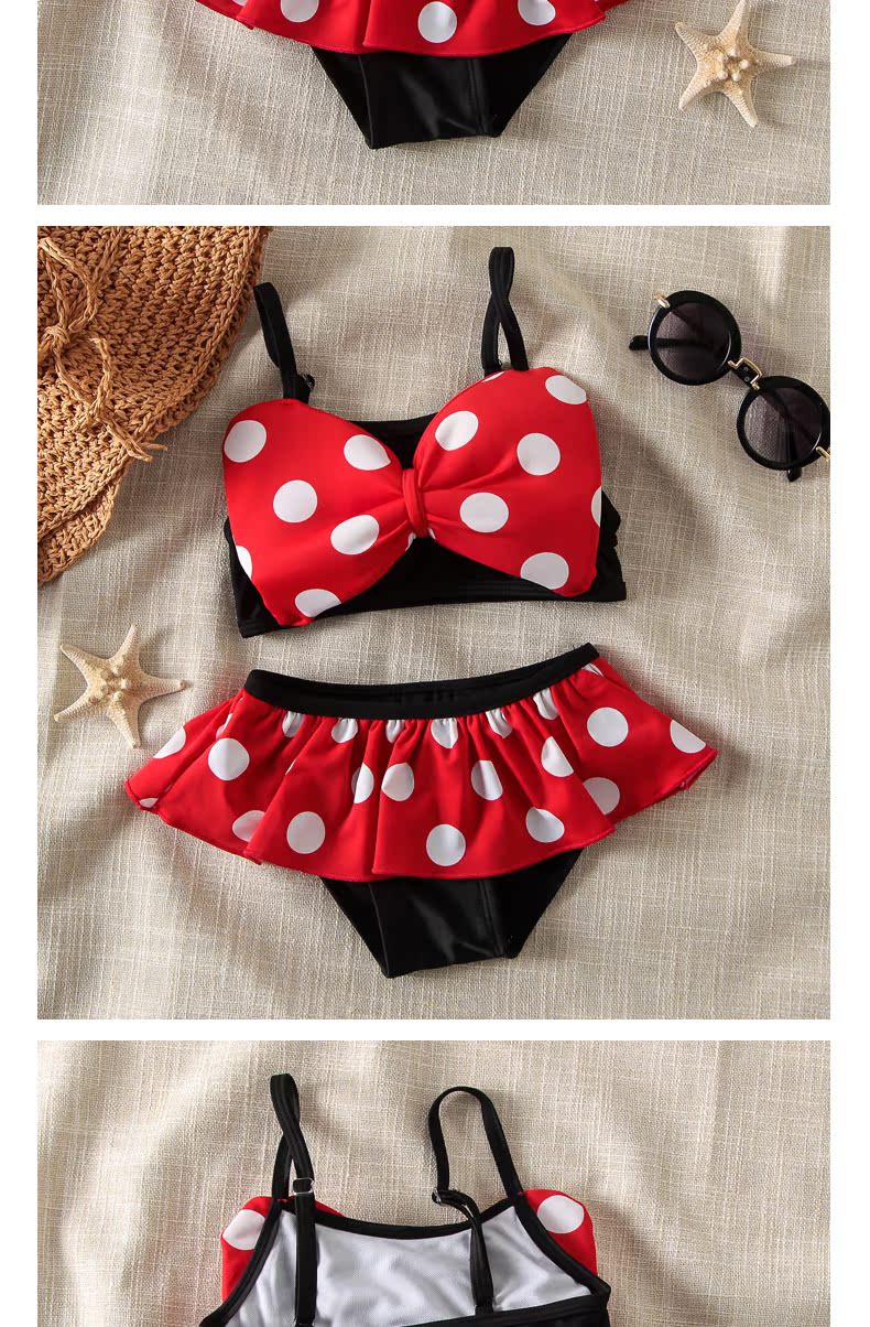 Đồ bơi cho trẻ em Cô gái Chia bé Váy Đồ bơi Dễ thương Vòm vòm Minnie Mũ bé Baby Bikini - Bộ đồ bơi của Kid đồ bơi trẻ em xuất khẩu