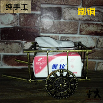 Retro creative tissue box living room drawing box Fashion square napkin paper box Towel Rack bar drawing rack