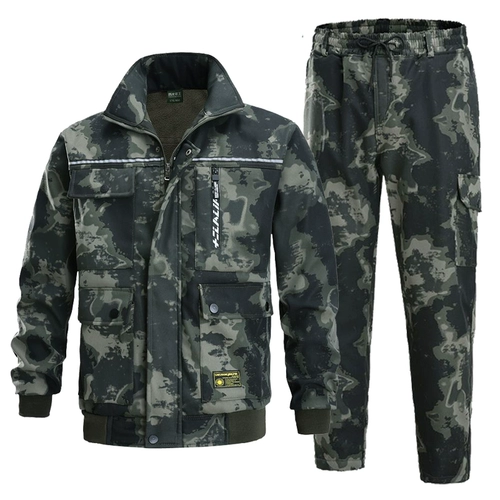 Зимний утепленный удерживающий тепло камуфляжный комплект для работы, пуховик, рабочая одежда