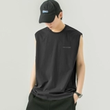 Мужской летний тонкий хлопковый спортивный жилет, оверсайз, круглый воротник