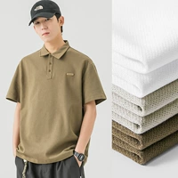 Летняя трендовая футболка polo, короткий рукав, изысканный стиль, свободный крой