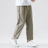 Тонкие быстросохнущие мужские шелковые спортивные штаны, свободный прямой крой