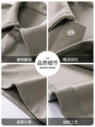 WOODSOON Herren-Poloshirt, Frühlings- und Sommertrend, einfarbig, schweres Revers-Oberteil, lässiges Kurzarm-T-Shirt für Männer