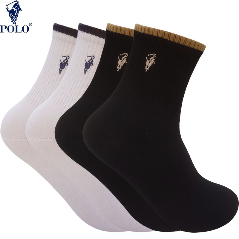 Polo Paul Spring and Summer Thin Mid-Calf Men's Sports Socks Breathable Sweat-Absorbent Thin Boneless Jacquard Deodorant Men's Socks