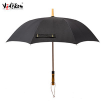 Wedekind long handle oversized business umbrella Vintage solid wood wind-resistant umbrella Mens parasol Sunny and rain dual-use sun umbrella