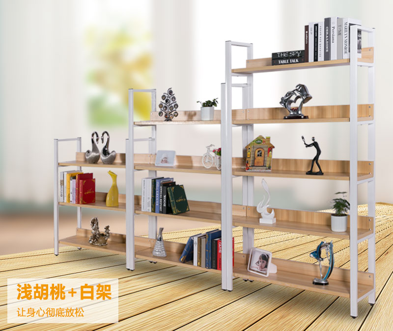 Giá sách gỗ phòng khách kệ sách kệ nhiều lớp lưu trữ tủ trưng bày
