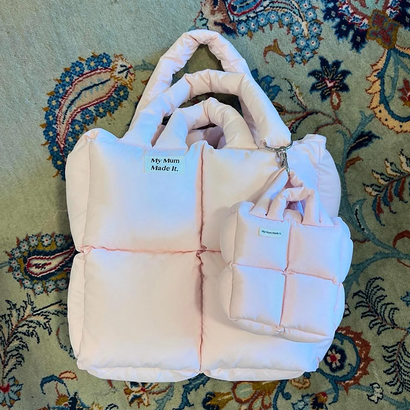 My Mum Made It/Mmmi Romantic Pink Cotton-Filled Shoulder Bag Hand-Held Tote Bag My Mum Made It/Mmmi Romantic Pink Cotton-Filled Shoulder Bag Hand-Held Tote Bag