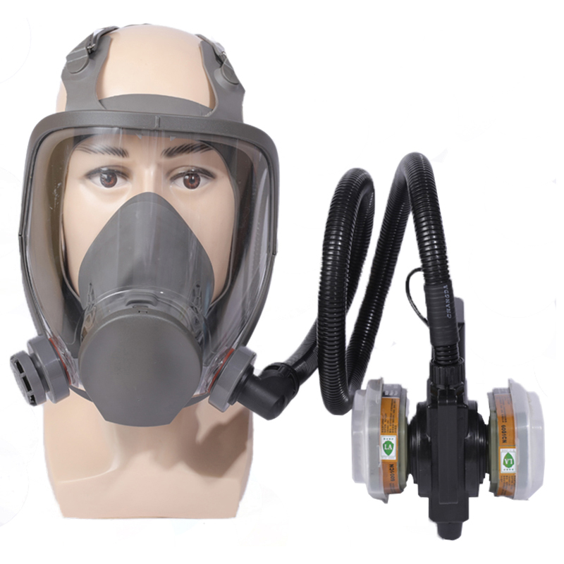 5V Kangben electric air supply gas mask 6800 with 6001 anti-formaldehyde chemical gas dust welding fume