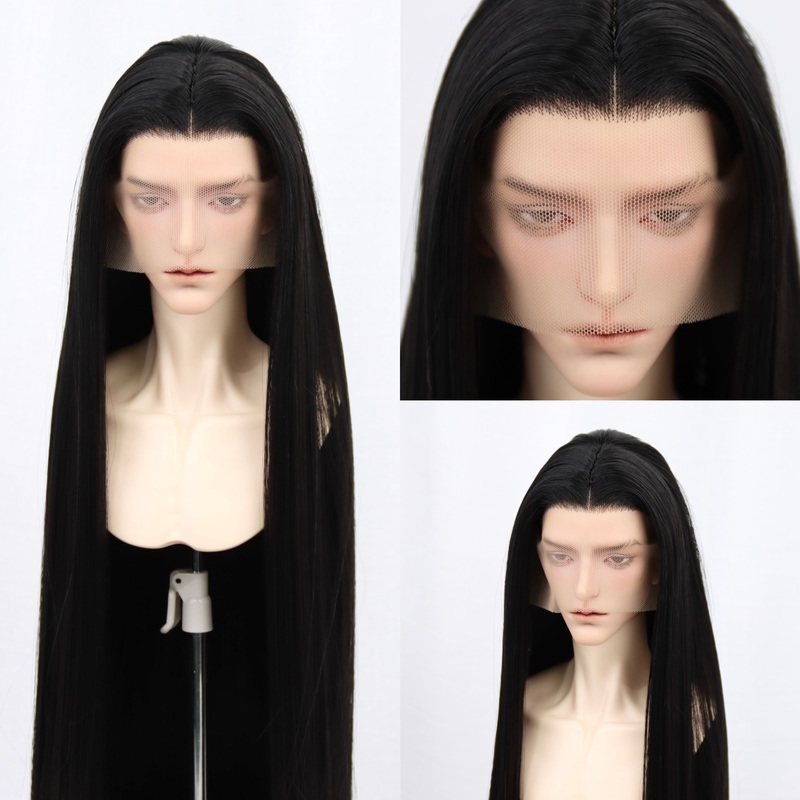 Li's Overseas Bjd Wig, Hand-Crocheted Front Lace, Flat Tip, No Sideburns, Middle Part, Long Hair, Soft Silk Material