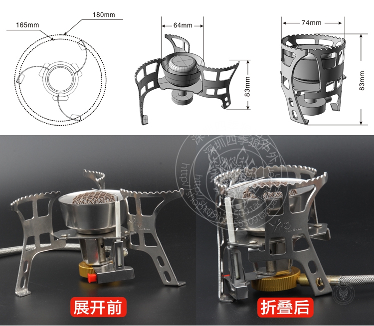 Xác thực xem núi lửa bếp lửa ngoài trời cắm trại ngoài trời thiết bị bếp lò chia bếp - Bếp lò / bộ đồ ăn / đồ nướng dã ngoại mua bếp ga mini