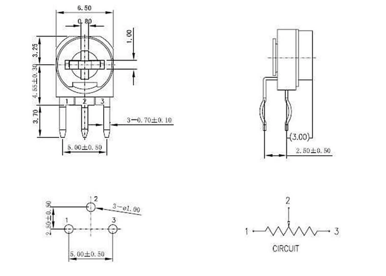 Chiết áp dọc RM063 điện trở điều chỉnh màu trắng xanh 1k~1M/100R/500R thường dùng trong bếp từ WH06 chiết áp b503