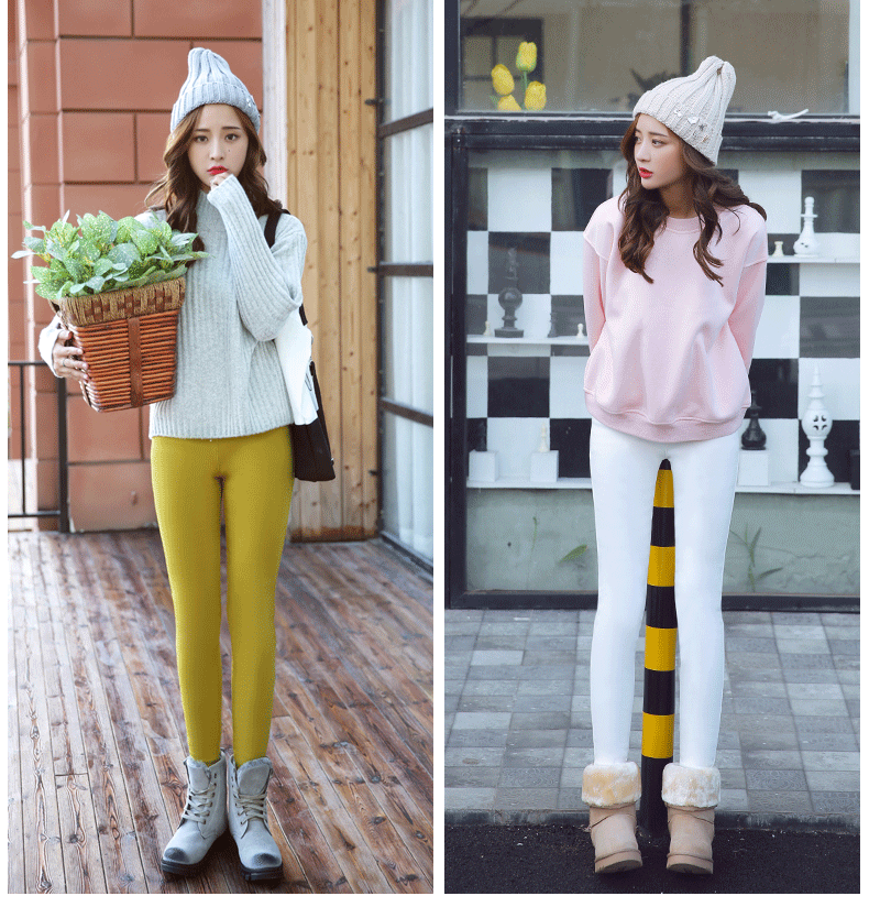 Phiên bản dài của quần legging mặc mùa thu đông cộng với quần nhung chân đen cỡ lớn bó sát quần dài bút chì dày quần tây nữ