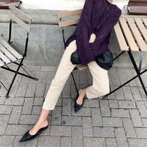 Handsome down a grain button 90% Pants Women Early Autumn Leisure 100 Hitch Loose With Slim Bf Wind Retro Straight Drum Pants