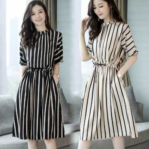 Drawstring Summer Women's Plus Size Dress for Fat Women Dress Ladies Fashion Dresses