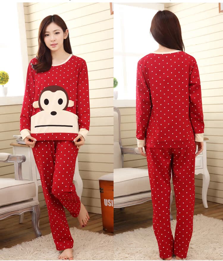 Mùa xuân và mùa thu Thanh thiếu niên Cotton nữ Bộ đồ ngủ dài tay Học sinh trung học mùa xuân đồ bộ short mặc nhà