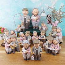 Birthday cake love accompany Old Man old lady home decoration creative wedding room TV cabinet decoration cake baking
