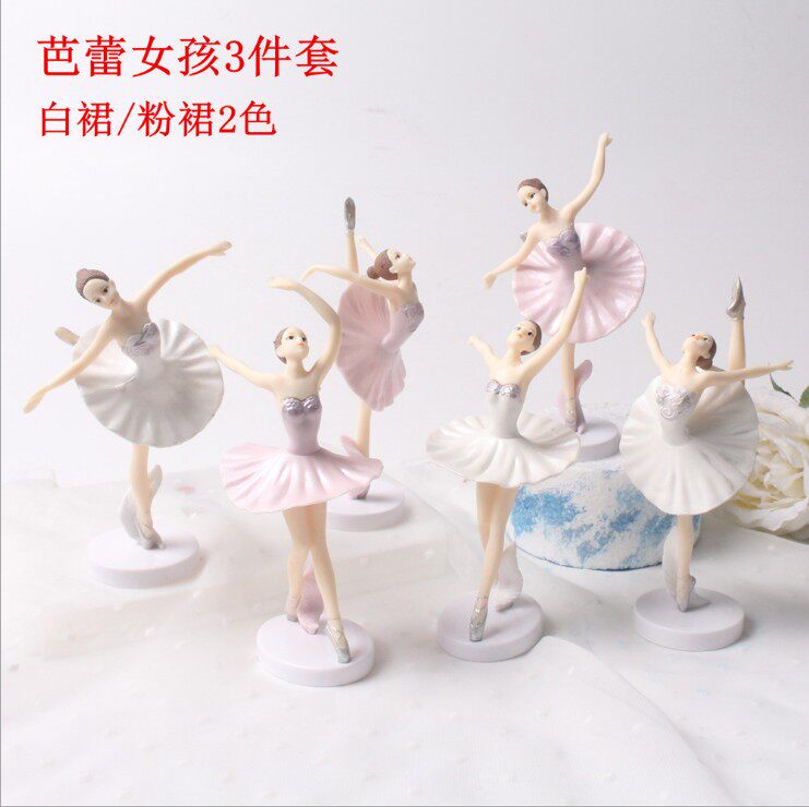Birthday Cake Decoration Hem Ballet Dancer Dancing Girl 3 pieces of meritocratic baking pastry Creative Girl Costume