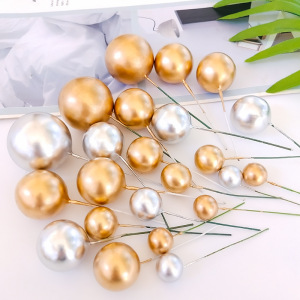 Baking Luxury Foam Ball Silver Cake Decoration