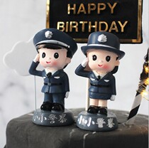 Birthday cake decoration dessert table baking jewelry Peoples Police cake West point ornaments boys and girls