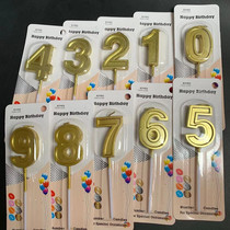 Birthday cake digital decoration ornaments single gold-plated digital candle baby year dress up supplies