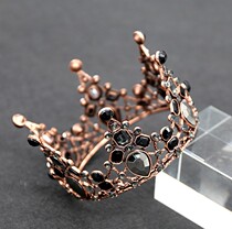 Birthday cake decoration Crown childrens baking Baroque hair accessories retro European and American ornaments big Queen classic Black
