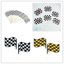 Cake decoration accessories flag planting card car cake car car wife Plaid racing flag decoration