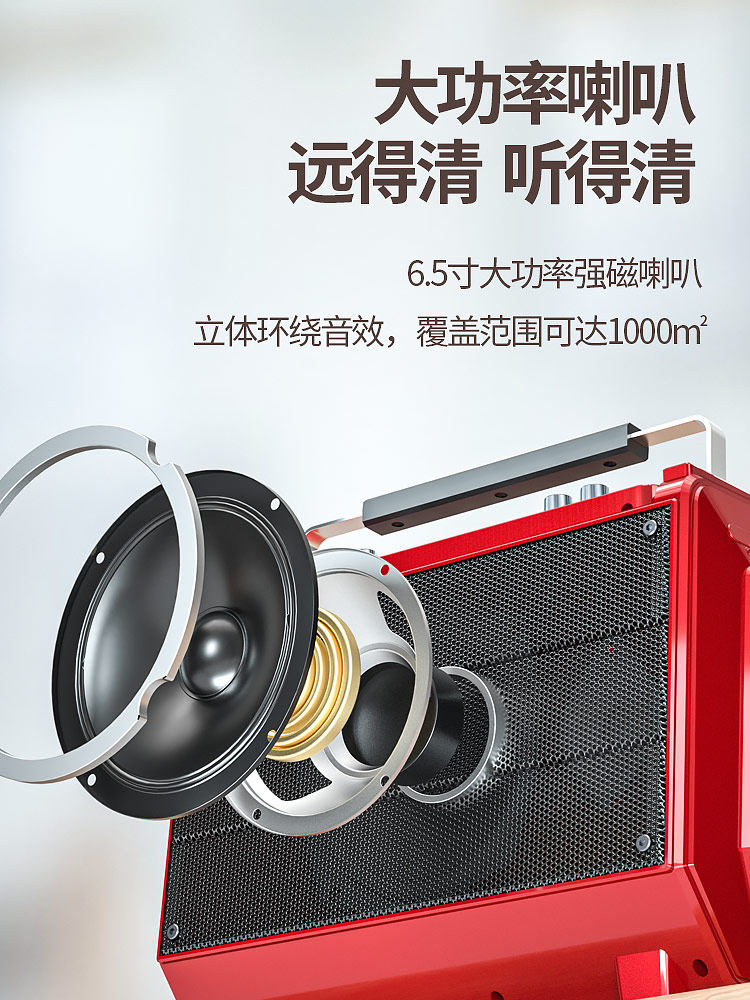 Square Dance Speaker with Display, Bluetooth Video Speaker, Dance Karaoke Singing Outdoor All-In-One Player, High Volume