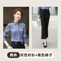 Комплект, рубашка, черные штаны, галстук-бабочка, 2 предмета