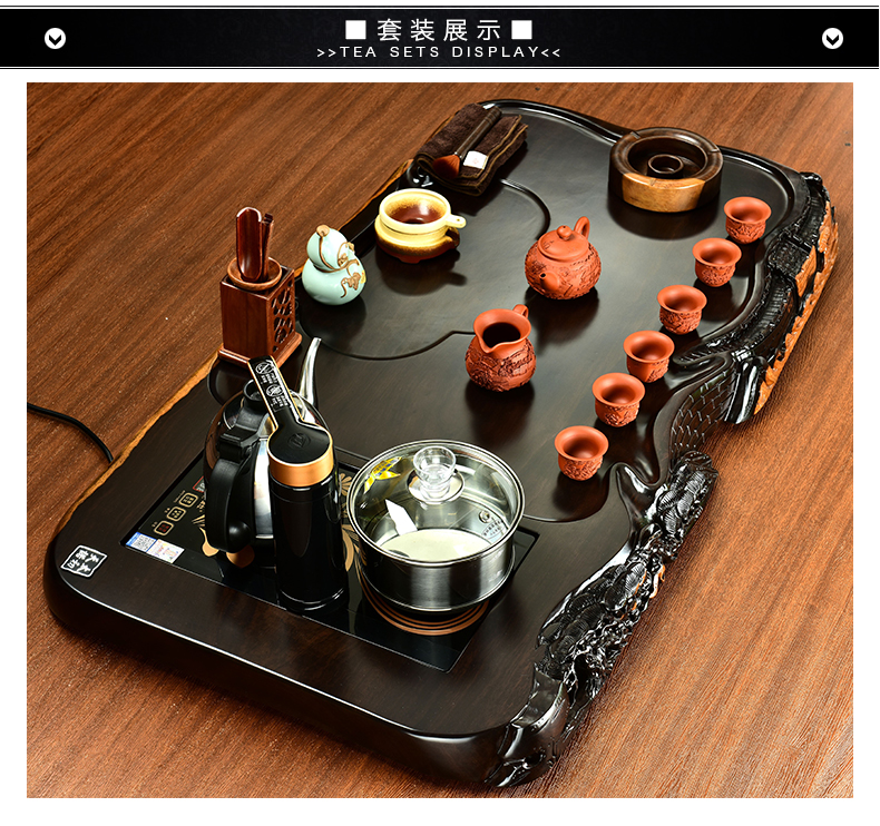 The beginning day, ebony wood tea tray was four one tea stove of a complete set of automatic violet arenaceous kung fu tea tea tea set