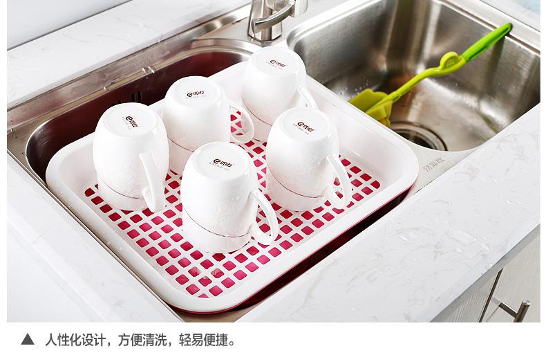 Camellia khay trà nhựa đặt khay trà lớn khay hiện đại tối giản khay thoát nước hộ gia đình hình chữ nhật phòng khách bàn cà phê - Trà sứ bộ ấm trà đạo