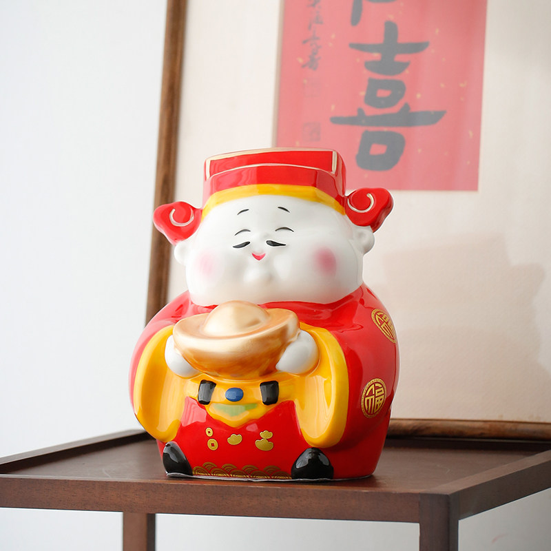 Financial God Save Money Pot 2023 State Wind Original Merchants Decorative Jo Relocation New Year Living Room Handmade Ceramic Pendulum-Taobao