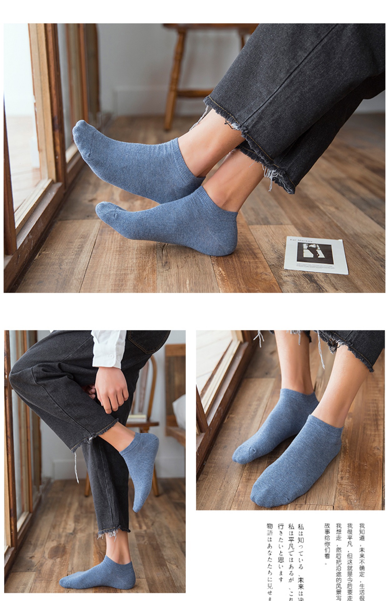 3 đôi vớ cotton mùa xuân và mùa hè cho nam vớ vô hình thấp để giúp đôi tất nông miệng rộng phần hoang dã chạm đáy vớ cotton thể thao vớ y khoa
